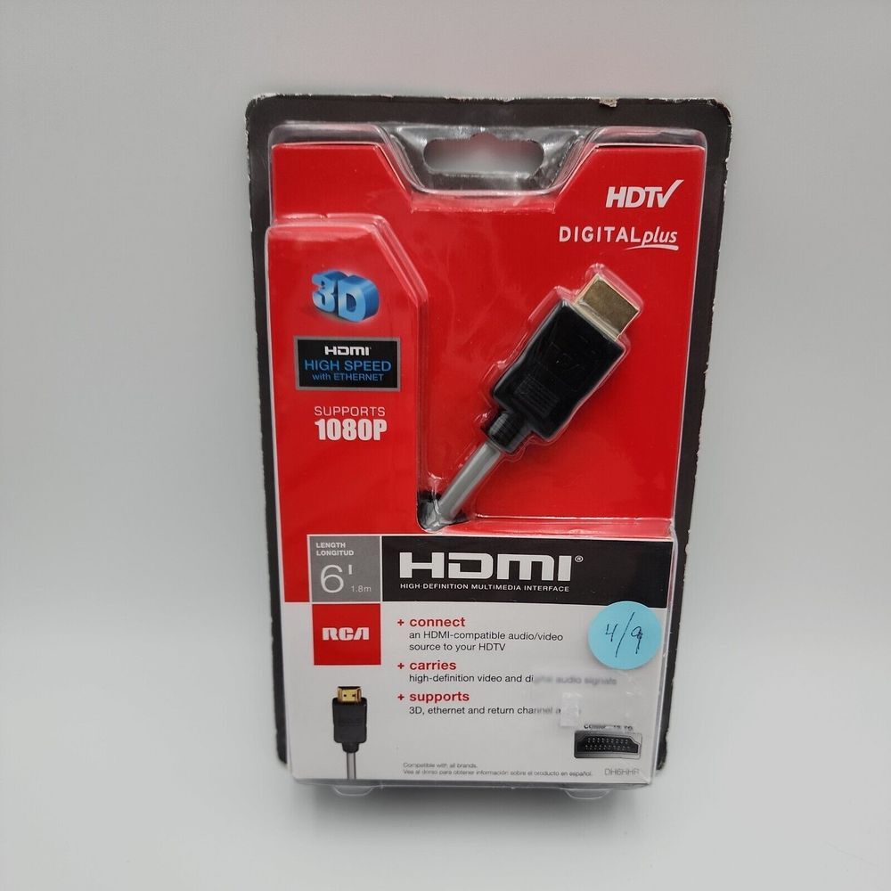 RCA Hdmi‎ Cable 6FT  Digital Plus Hig Speed Supports 1080P
